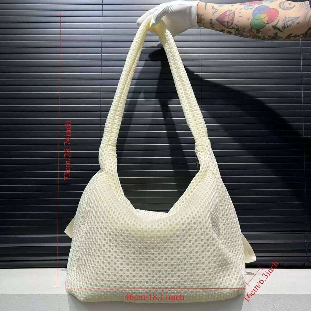 Women's Bags Designer Ladies' Fashionable Casual Slit Diagonal Cross Bag, Large Capacity Mesh Lightweight Nylon Shoulder Bag