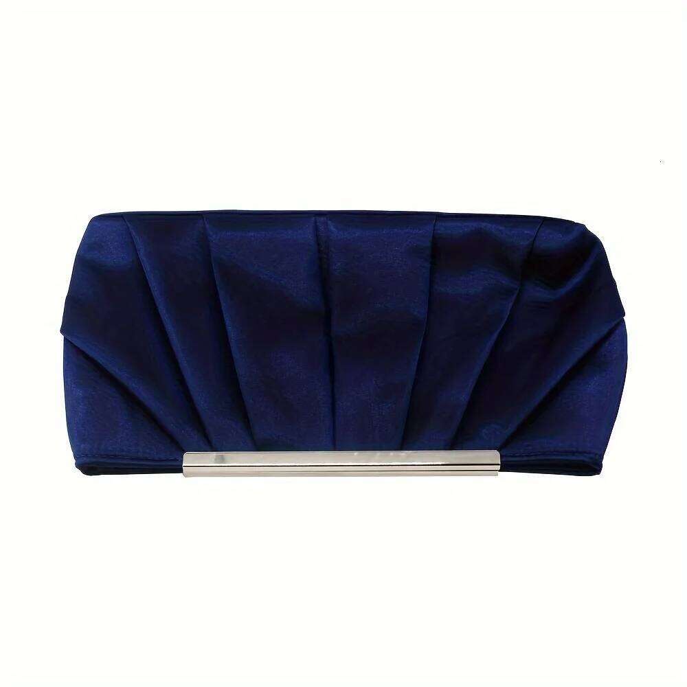 Women's Bags Designer European American Pleated Silk Polyester Dinner Simple And Generous Hand Bag, Large Capacity Ladies Bag