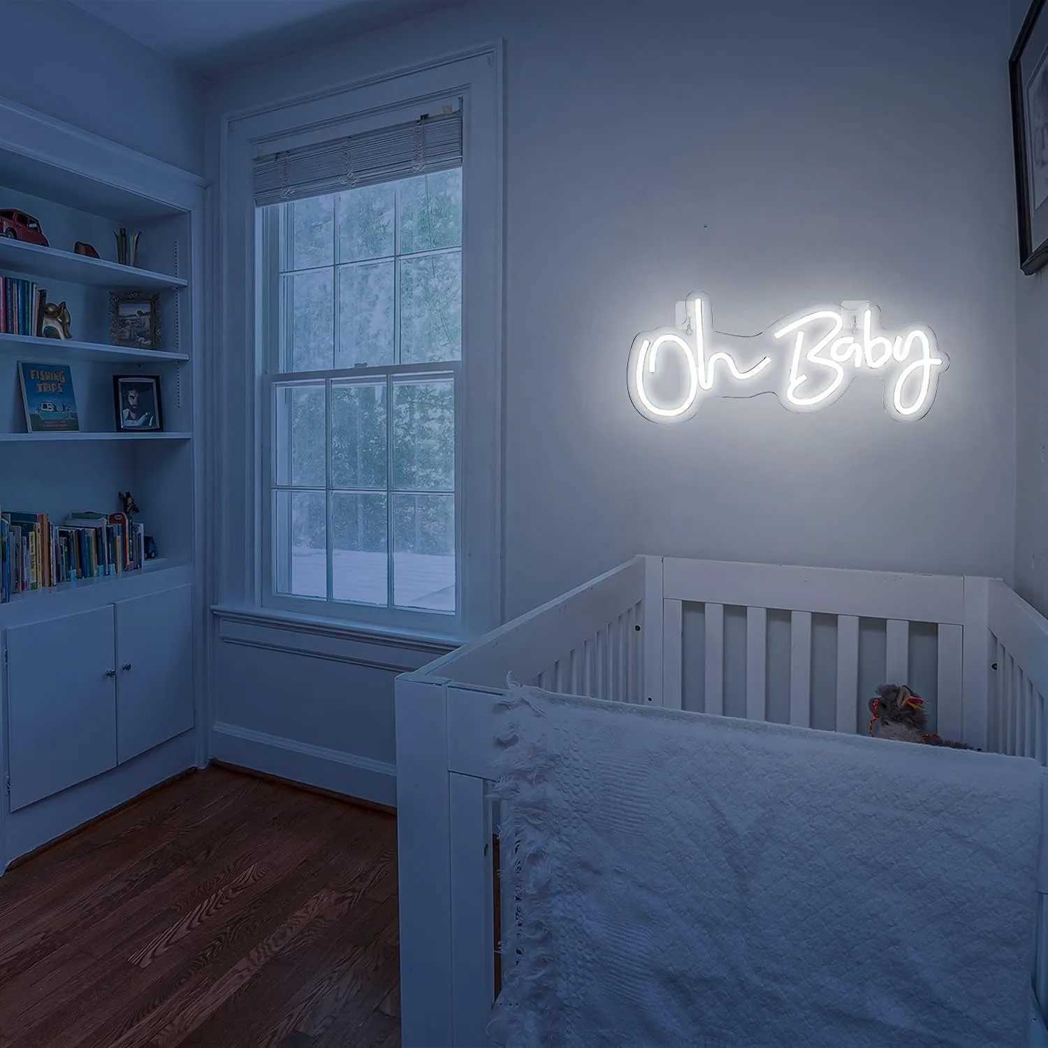 Oh Baby LED Neon Sign USB Powered Light Up Sign for Wall Decor Wedding Engagement Bedroom and Valentines Day Celebrations W250526