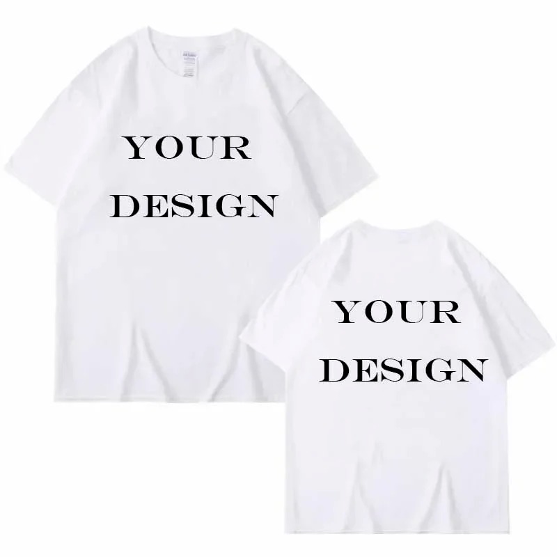 DIY Printed Designer Tshirt Women 100% Cotton Male Tops Choose Your Own Picture Comfort 180-220g Heavy Clothing S M L XL XXL XXXL Oversized Casual Sty