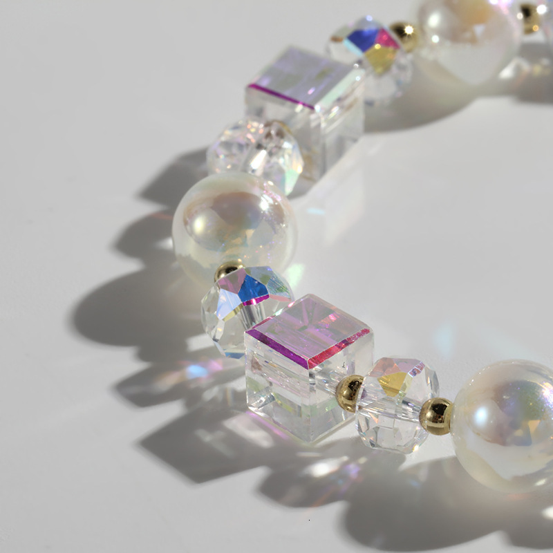 Crystal best friend design sense, star shining pearl transparent crystal bracelet