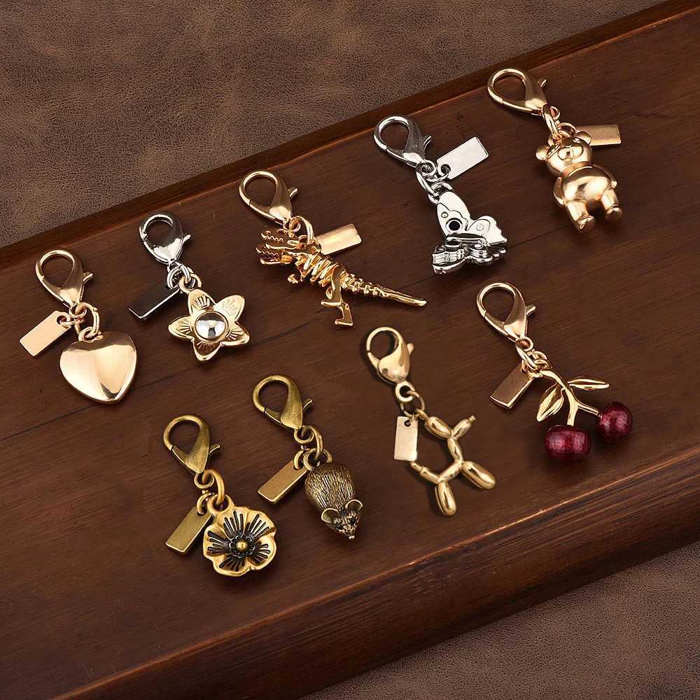 New Exquisite High-end Bear Cherry Dog Keychains For Women Y2k Bag Pendant Car Key Chains Jewelry Gift Decoration Accessories XJ250524