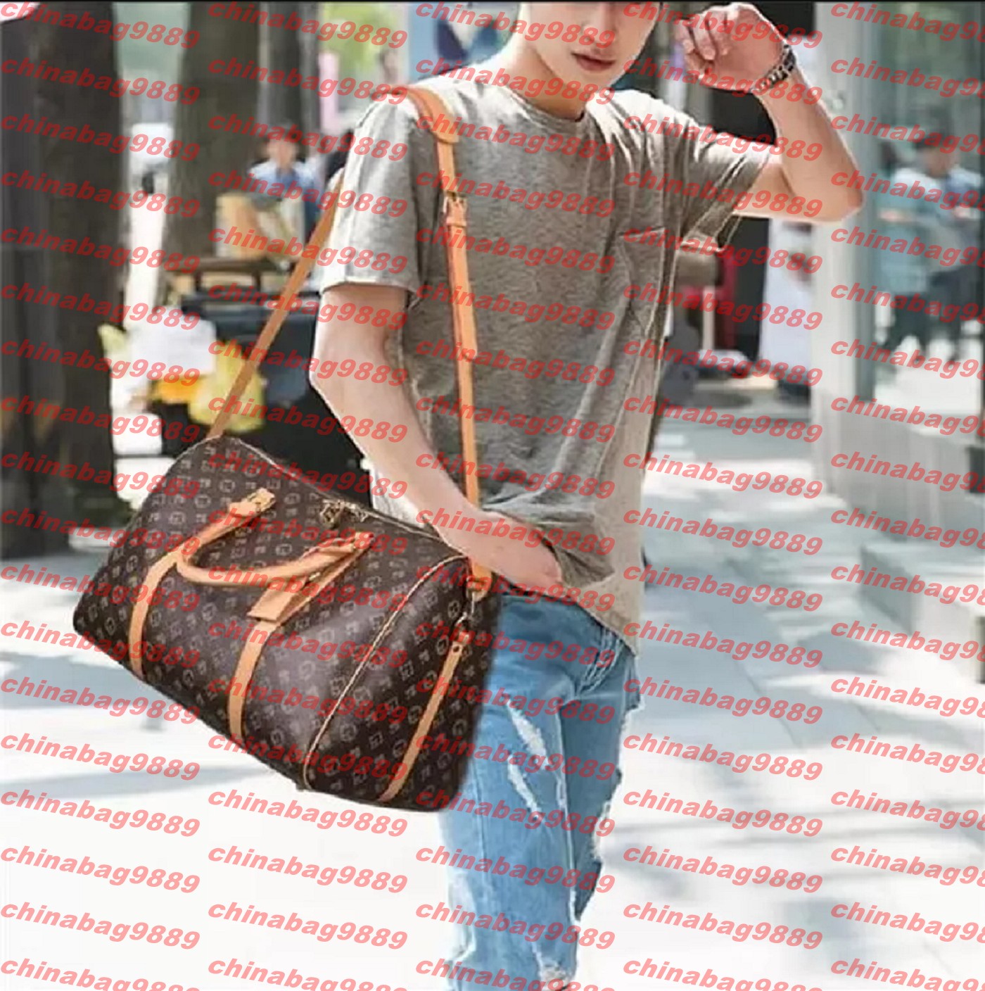 Men Women Duffle Bag Women Travel Bags Hand Luggage Luxury Designer Travel Bag Men Leather Handbags Large Cross Body Bag Totes 55cm