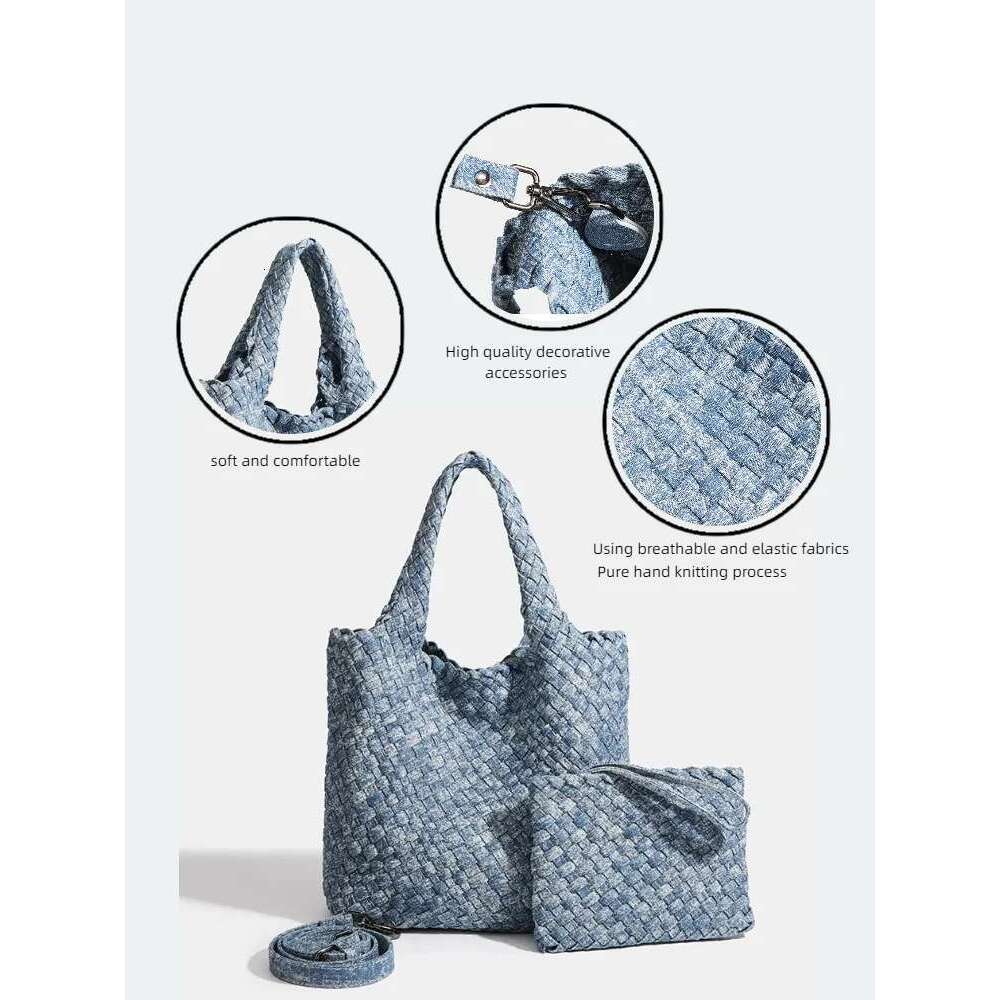 Women s handbag fashion Denim Shoulder Casual Tote Woven women shoulder bag bags