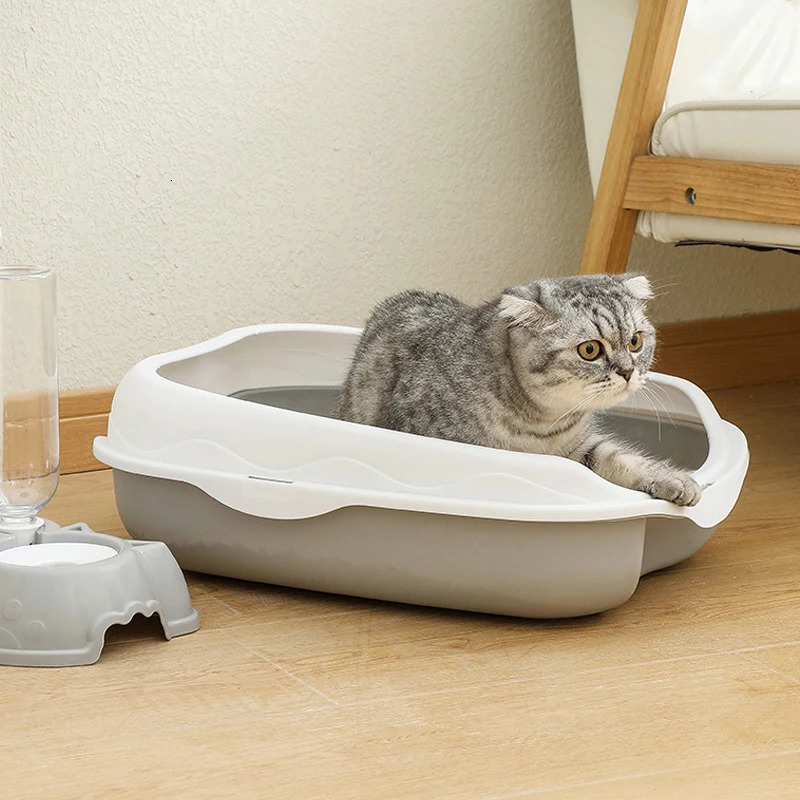 Semi Enclosed Splash Proof Cat Toilet Cat Cleaning Supplies Cat Feces Basin 250519CJ