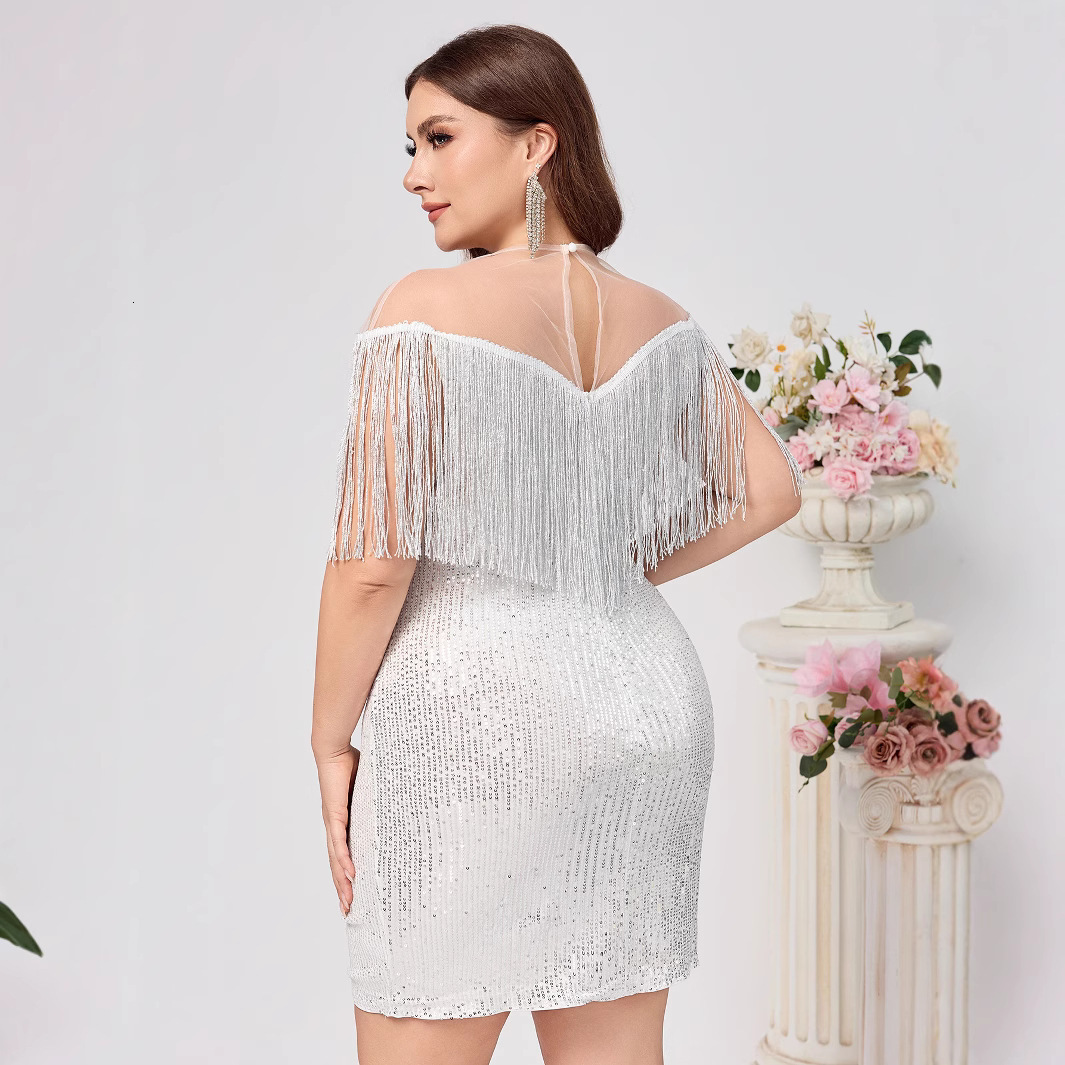 Womens Design Perspective Tassel Sexy Bag Hip Strap Dress