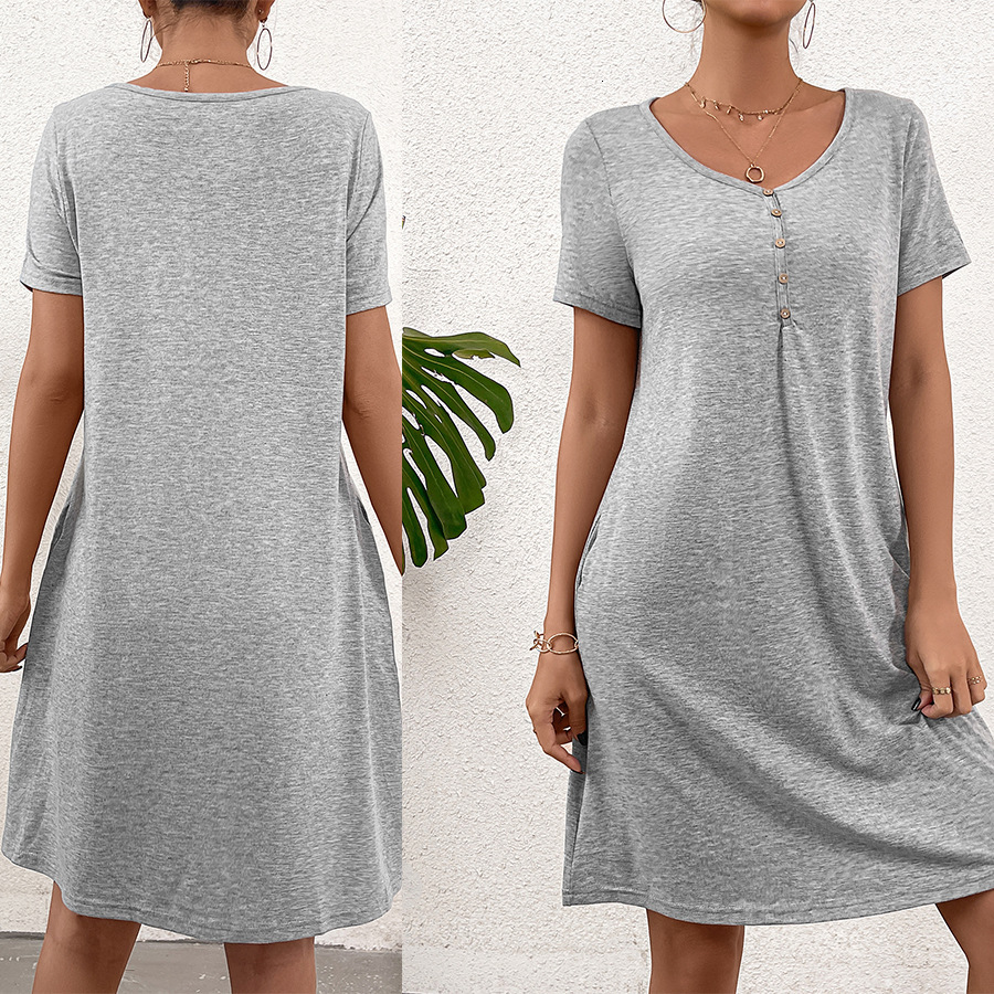 Dress Solid Color Daily Casual Short Skirt Elegant Dress