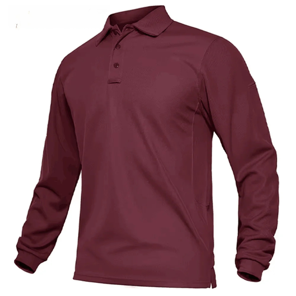 Summer Long Sleeve Performance Quick Drying Polos T-shirts Mens Office Shirt Golf Team Work Shirts Jersey Casual Tops