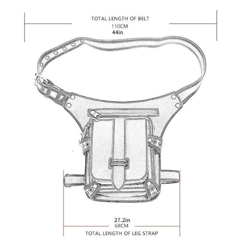 Women's Bags Designer Punk Retro Men Outdoor Single Shoulder Crossbody For Women Mobile Phone Waist Bag