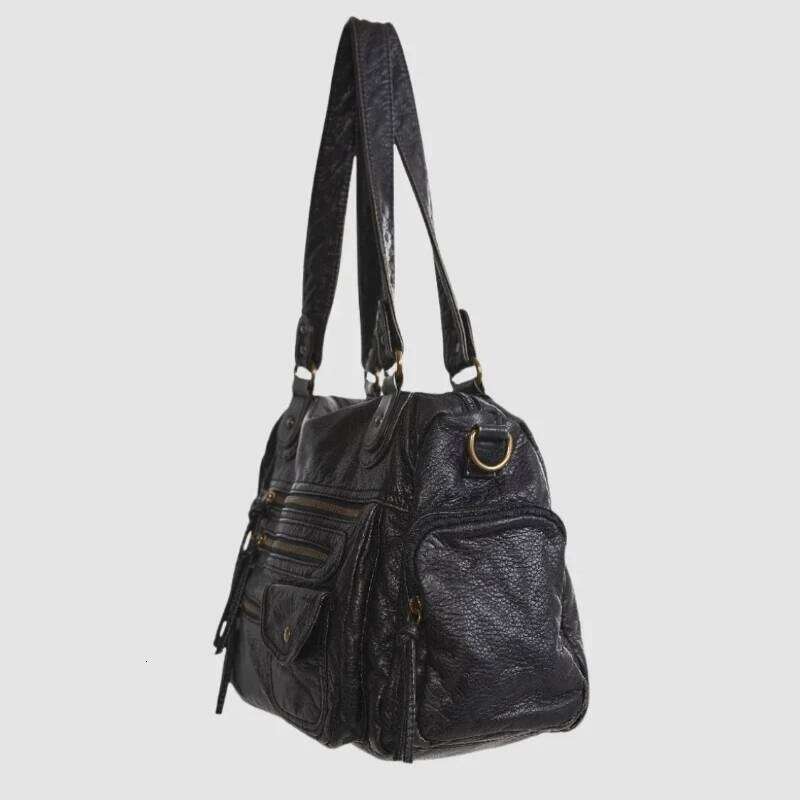 Women's Bags Designer Women's Fashion Retro Y2k Hot Girl Motorcycle Large Capacity Washed Distressed Shoulder Messenger Bag