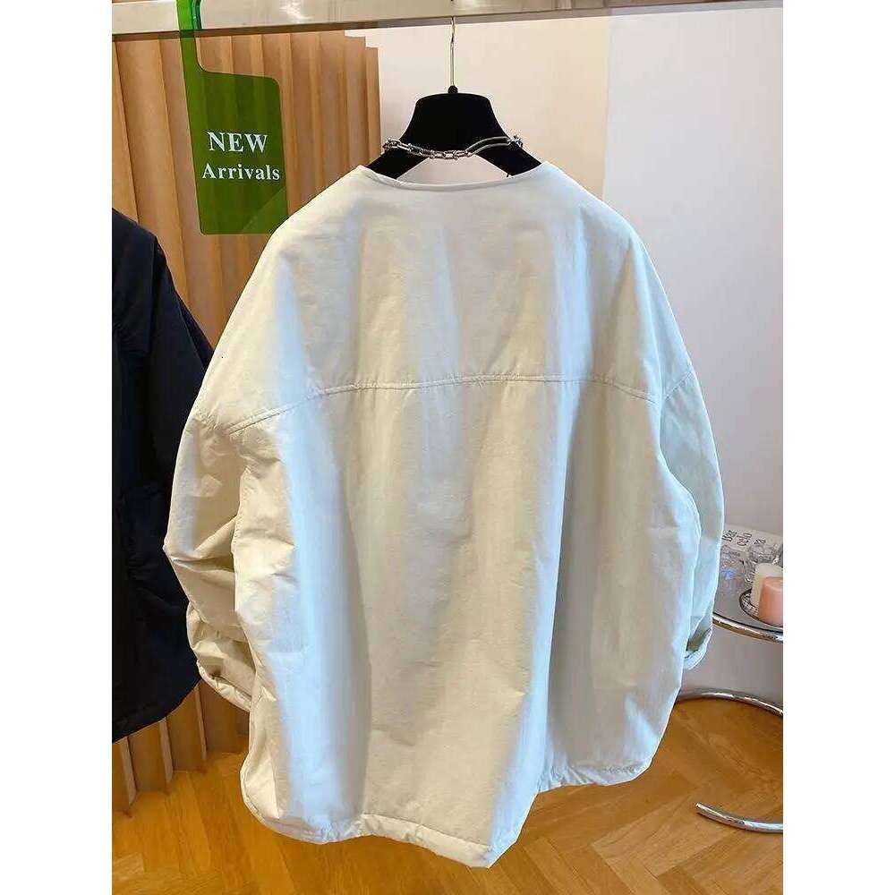 Matakawa Light Weight Jackets Women Solid Autumn Winter Loose Pockets Vintage Coats Parkas Korean Fashion Casual Outwears