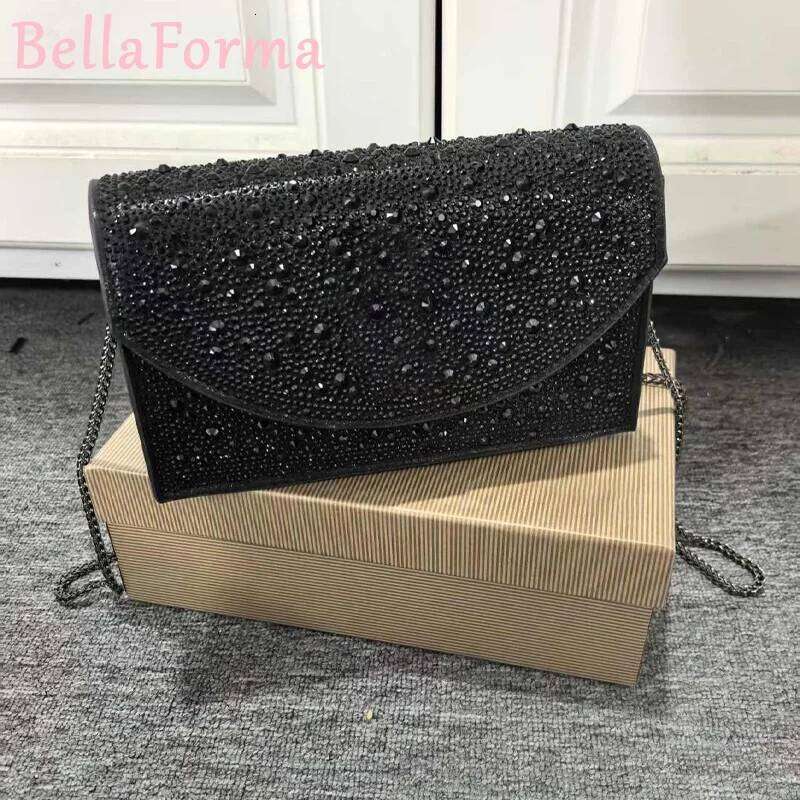 Women's Bags Designer Women's Hand-Held Chain Evening Party Banquet Rhinestone Basic Casual Matte Rectangular Patent Leather Shoulder Bag Sa