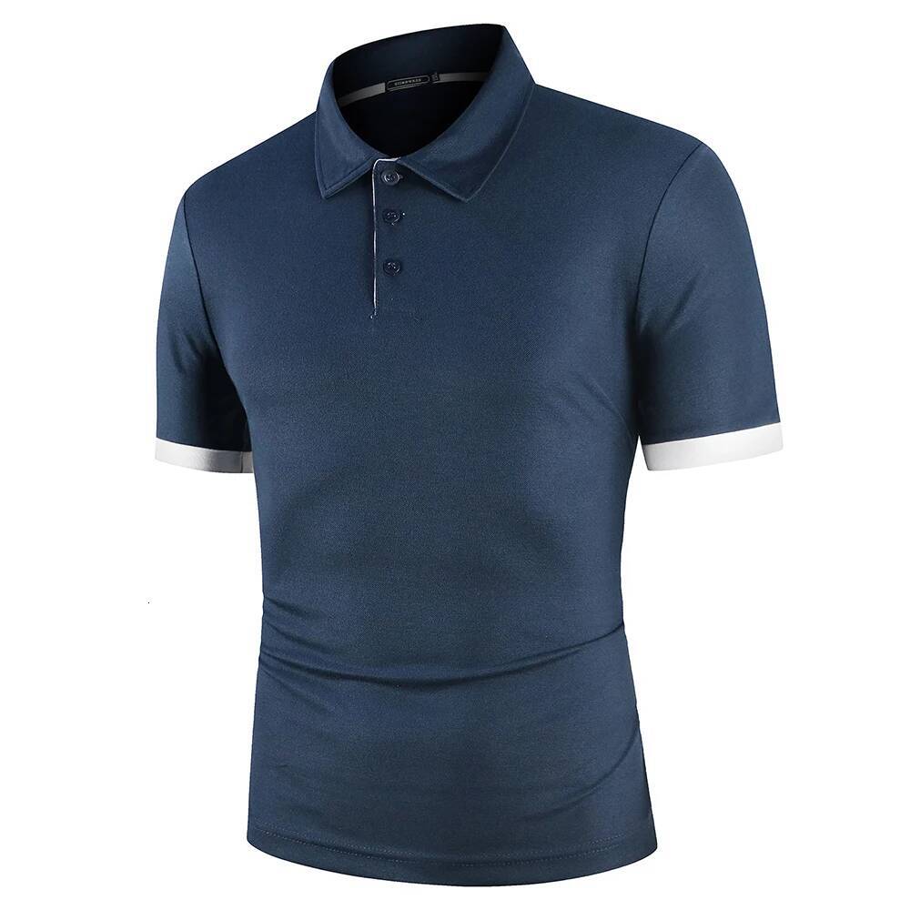 Short Sleeve Shirt Contrast Color Polo New Clothing Summer Streetwear Casual Fashion Men tops