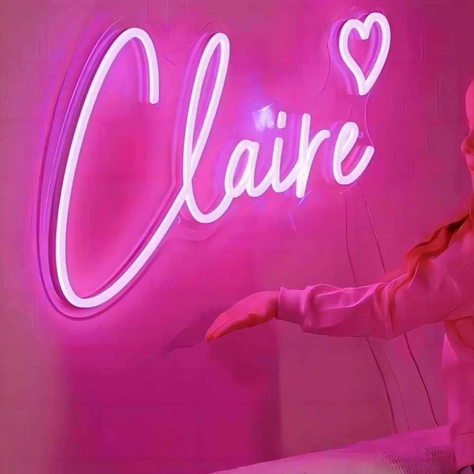 Name Neon Sign LED Dimmable Custom Neon Sign Wedding Birthday Customized Gifts Boy Girl Bedroom Wall Decor Hanging Neon USB 5V W250526