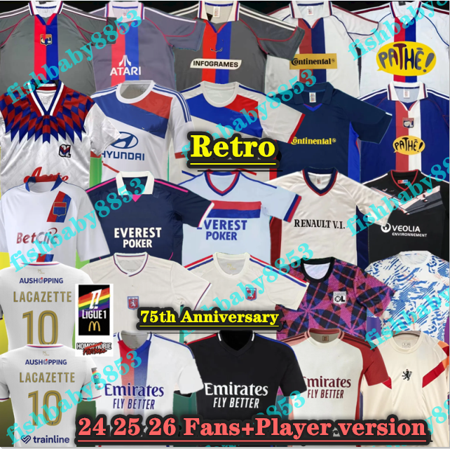 24 25 26 Maillot Lyon Soccer Jerseys retro 00 01 02 08 09 10 11 Olympique Lyonnais 2025 2026 OL Digital TRAORE MEMPHIS AOUAR Mens Football Shirt Kids Kit Equipment BRUNO G