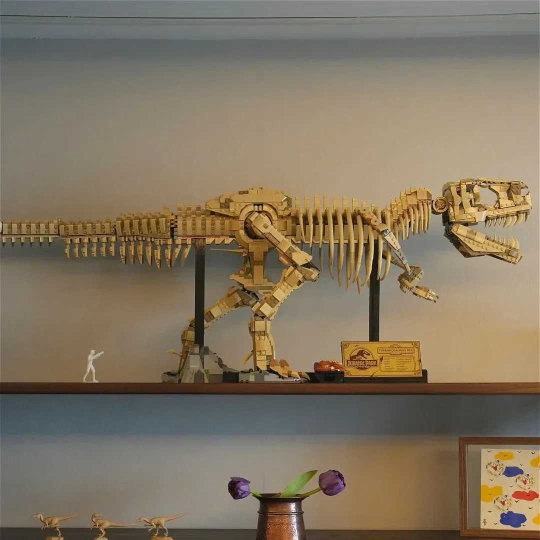2025 New Creative Dinosaur T-Rex Fossils Tyrannosaurus Rex Building Blocks Dinosaur World Park Toys for Kids Boys Birthday Gifts M250526
