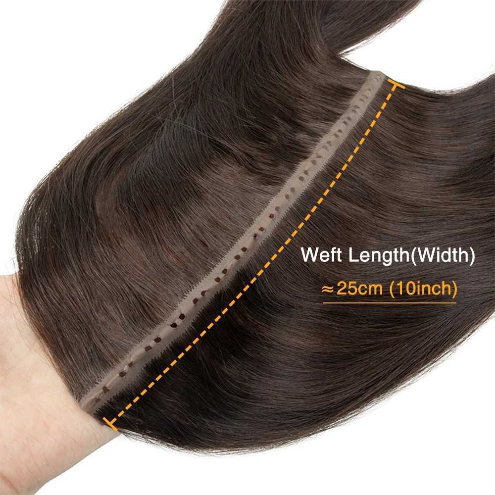 Invisible PU Weft Hair with Hole Human Hair Twin Tabs Injected On Tape PU Flat Weft No Glue Microlink Hole Weft Extensions S25526