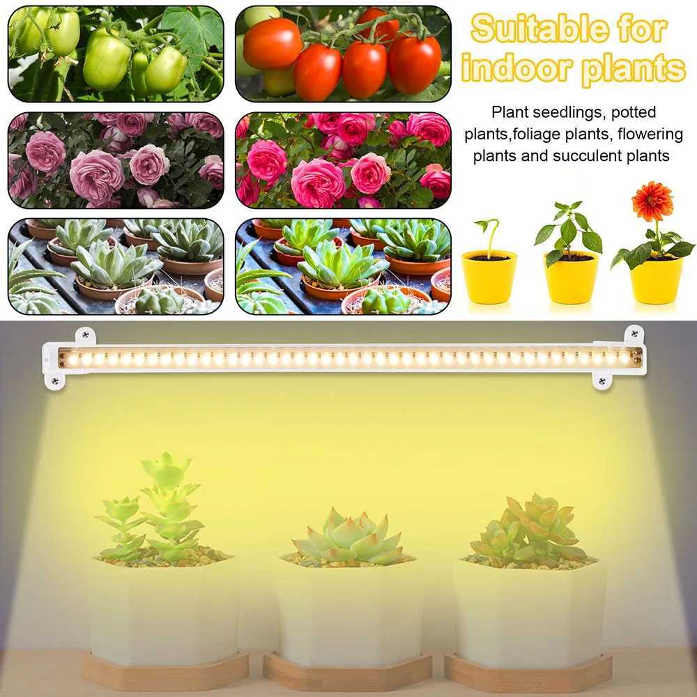 1/2/3/4Heads Indoor Plant LED Grow Light Strip Tube USB Full Spectrum Phyto Lamp Dimmable Timer Seedlings Vegetables Flower Grow LampXJ250526