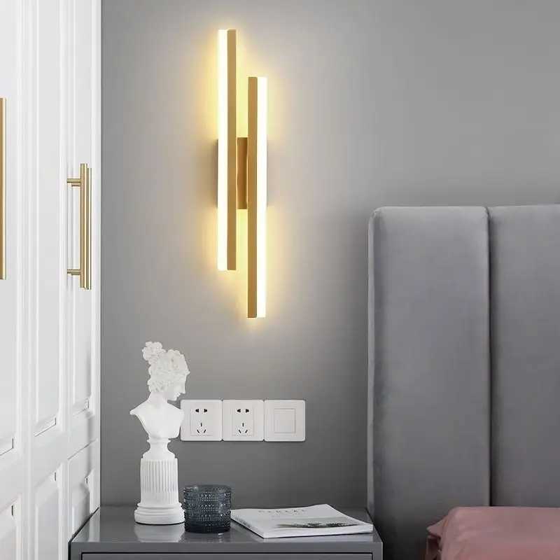 Modern LED Wall Lamp Black/Gold Acrylic Room Decor Light For Living Room Bedroom Interior Decor Lighting Fixture Wall SconceXJ250526
