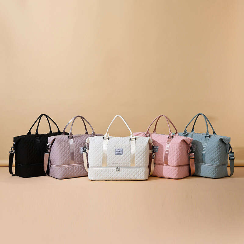 Business Trip Travel Outdoor with Independent Shoe Compartment, Mother-Daughter Diamond Pattern, Dry-Wet Separation Sports Handbag, Yoga Fitness Bag