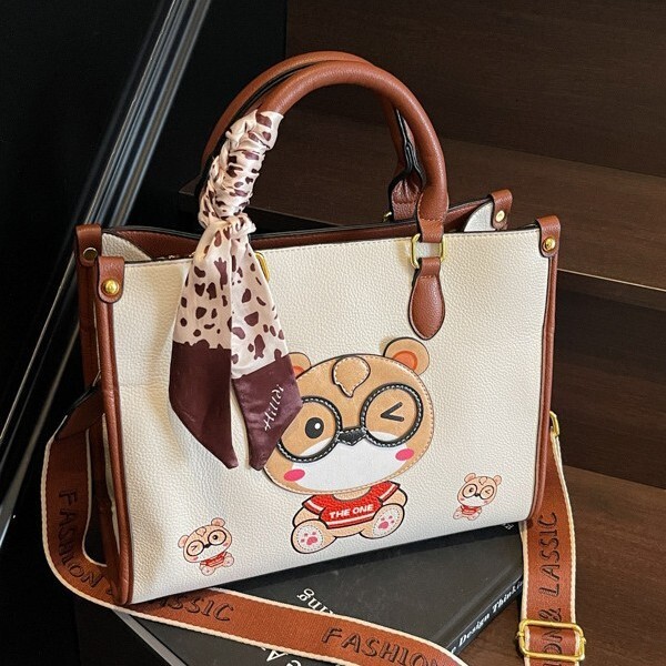 2025 Summer New Color-Block Large Capacity Tote Fashionable Women's Shoulder Crossbody Bag