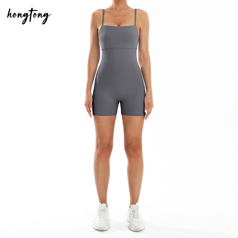 Woman workout sets elastic skinny sleeveless one piece yoga set bodybuilding backless gym clothes breathable moisture wicking quick dry active wear si