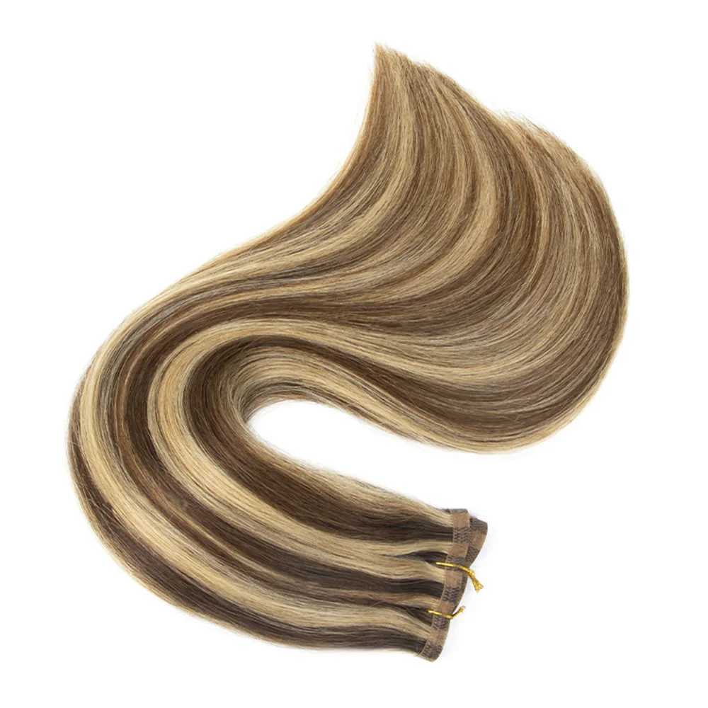 Straight Long Tape In Hair Weft Extensions Human Hair 12-22 Cuticle Invisible PU Skin Weft Hair Sew In Hair Bundles 100g S25526
