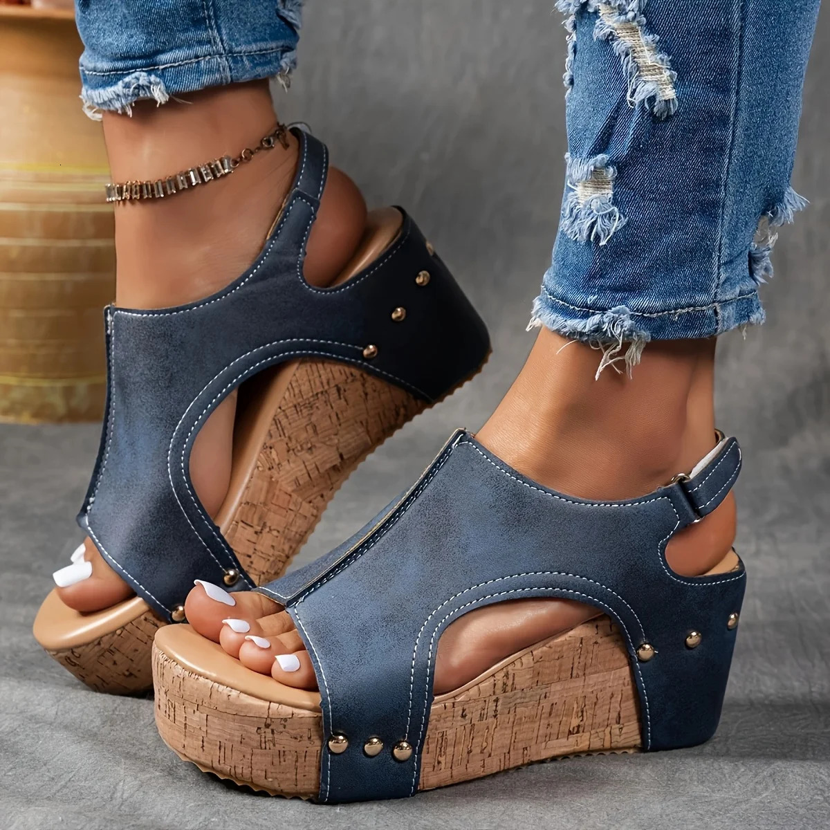 Womens Summer Sandals Non Slip Walking Shoes Wearing Wedge Heels Party Slippers and 250526