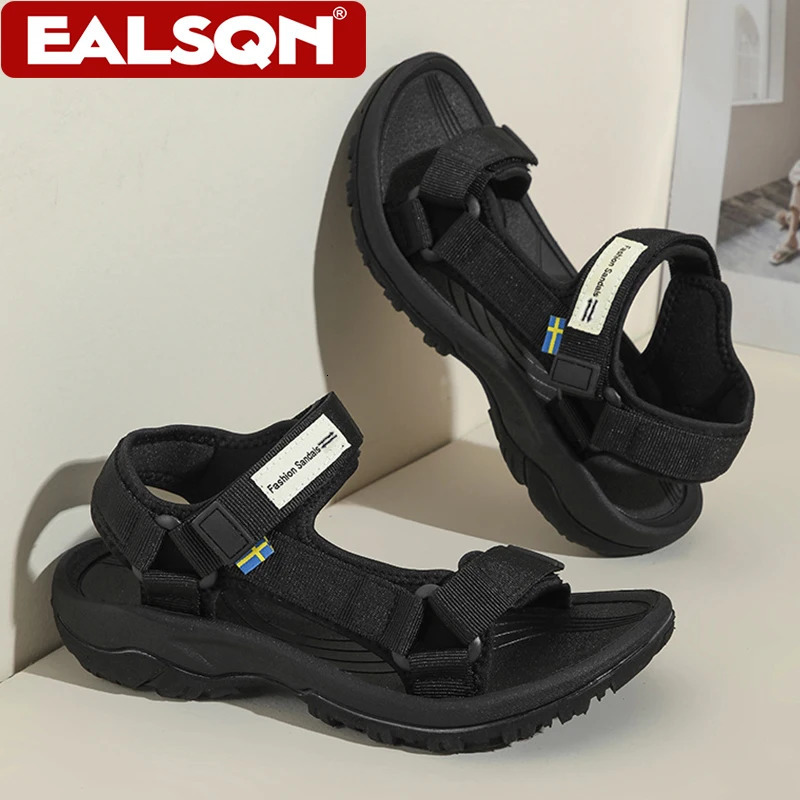 Black Women Sandals Summer Leisure Beach Holiday Comfortale Outdoor Breathable Ladies Walking Shoes 250526