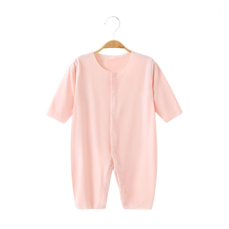 Customized Logo Summer Newborn Baby Toddler Boys Girls Clothing Long Sleeve Cotton Ammonia Bodysuit Baby Short Bodysuit