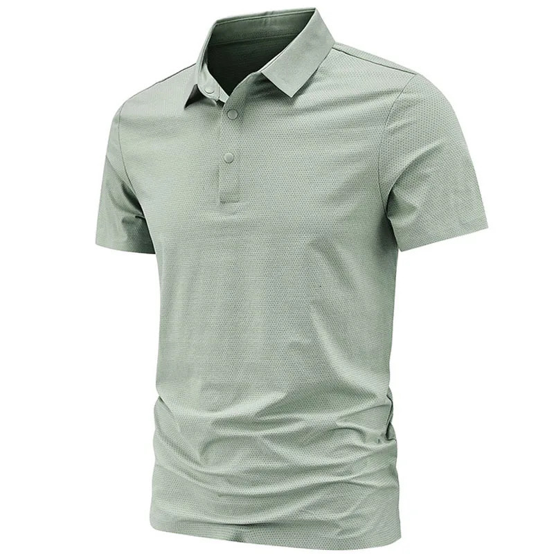 Mens high quality summer lapel mens short sleeve polo shirt fringe solid color business casual M5XL 2562 250526