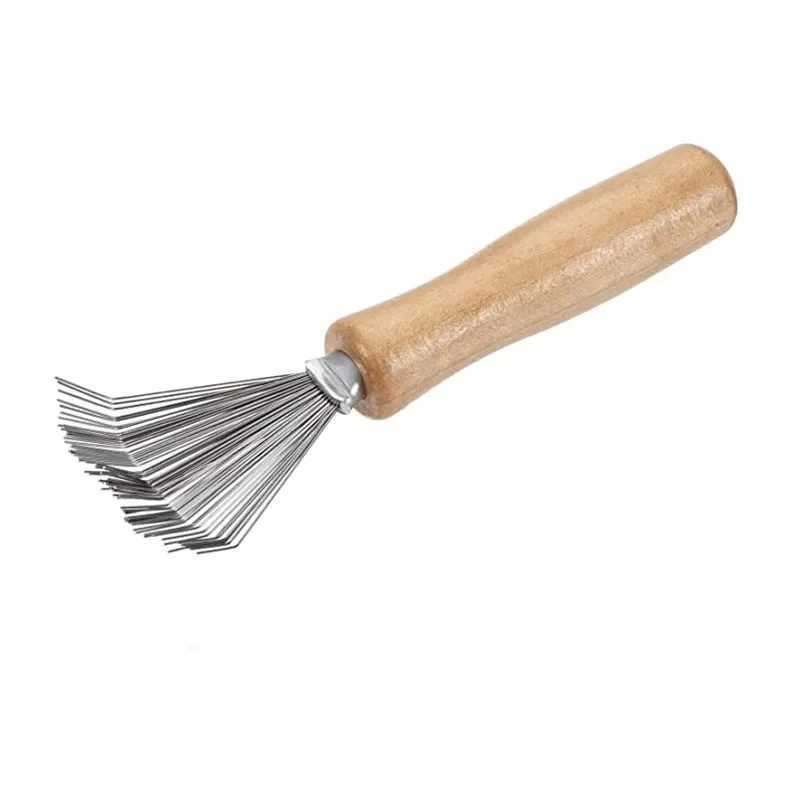 1PCS Wooden Comb Cleaner Delicate Cleaning Removable Hair Brush Comb Cleaner Tool Handle Embeded Tool Broken Hair Cleaner R250526