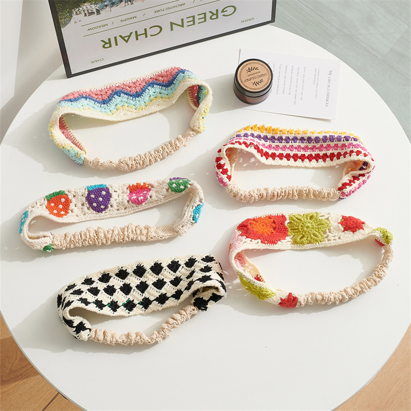 Women's Bohemian Knit Headband Cozy Ear Warmer Headband for Music Festival/Christmas/Travel Vintage Hippie Hair Accessories