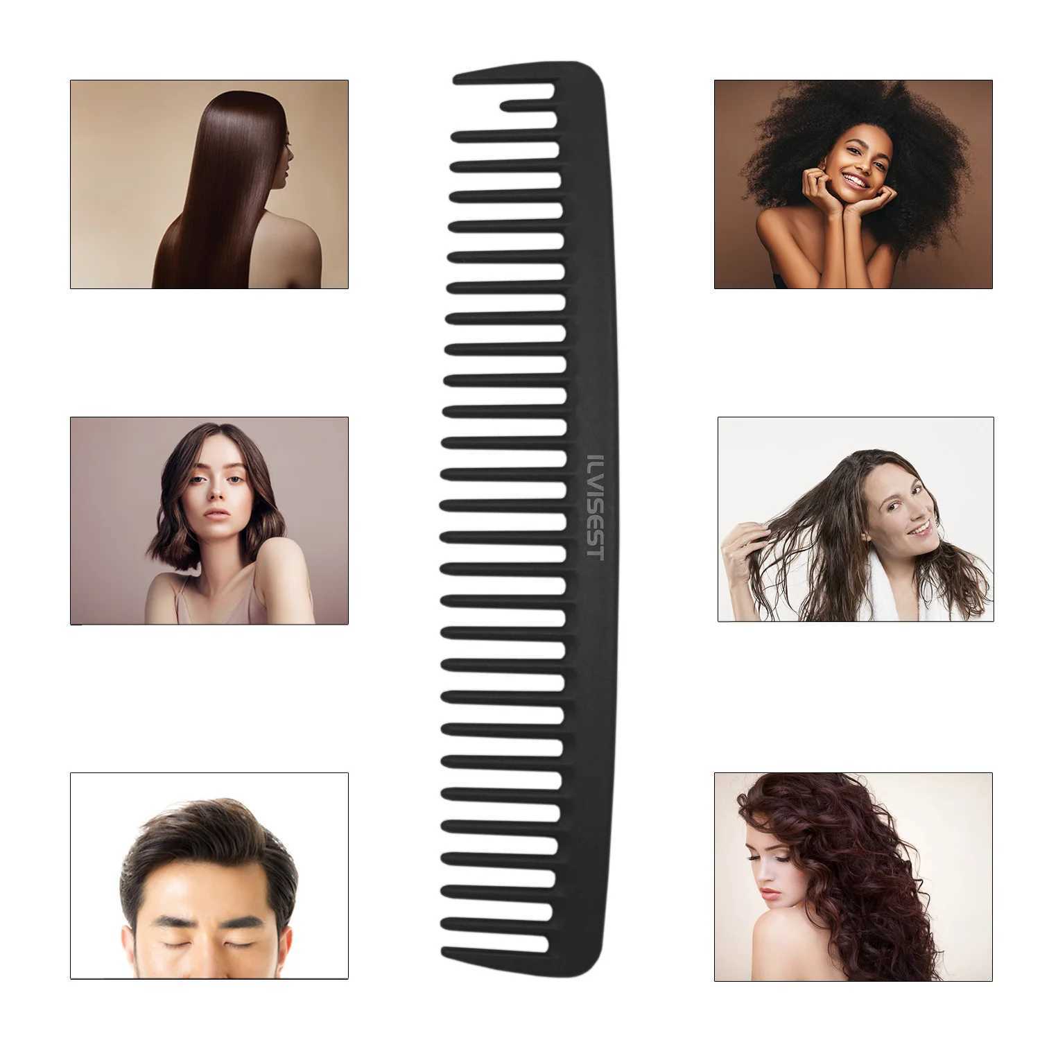 8 Inch Detangling Brush3Pack Black Carbon Fiber Large Wide Tooth Detangle Comb for Wet Dry Straight Curly Hair R250526