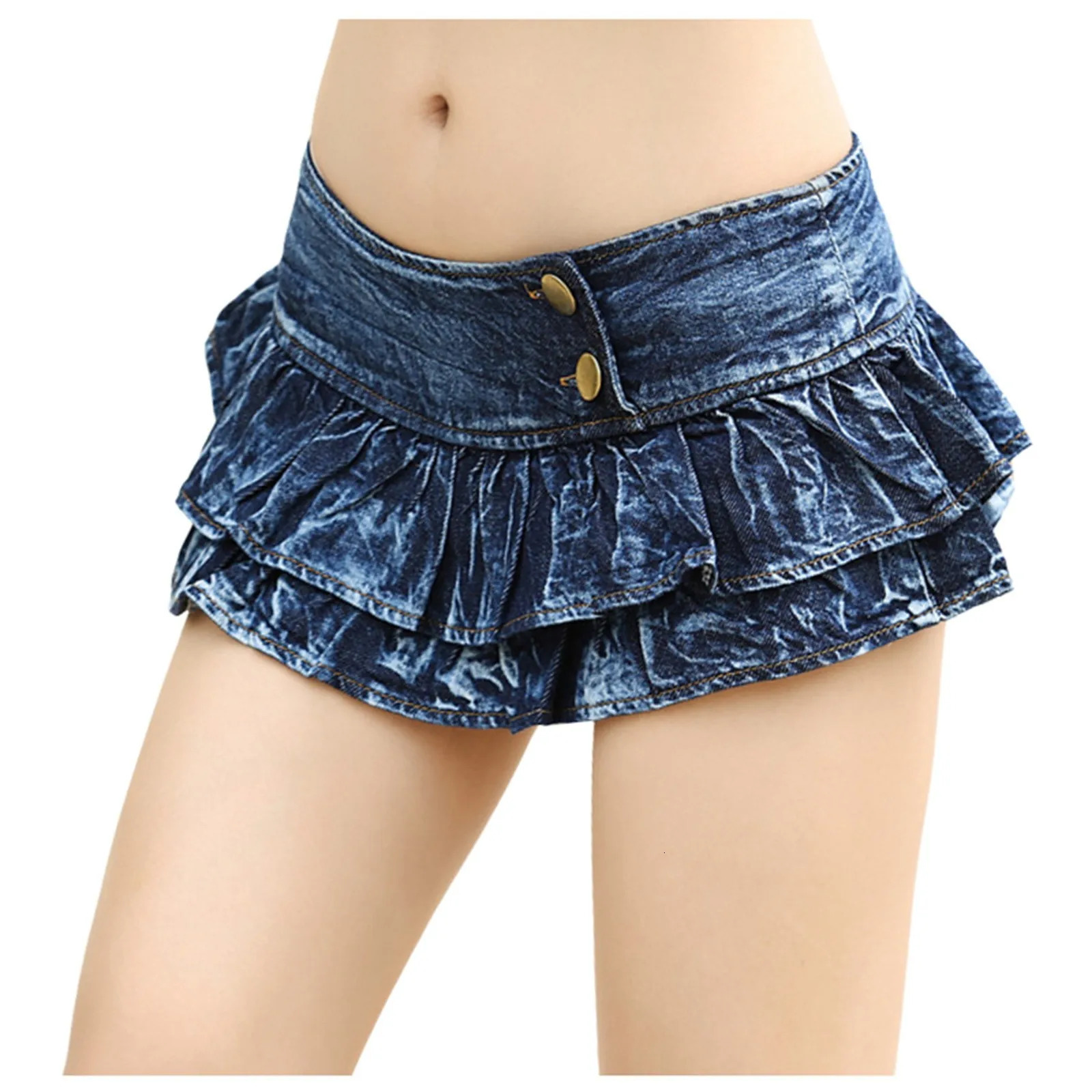 Summer Denim Mini Skirt Short Japanese 2000s Y2k Harajuku Cake Skirts Sexy Night Club Miniskirt Faldas Mujer 2025 250516Z