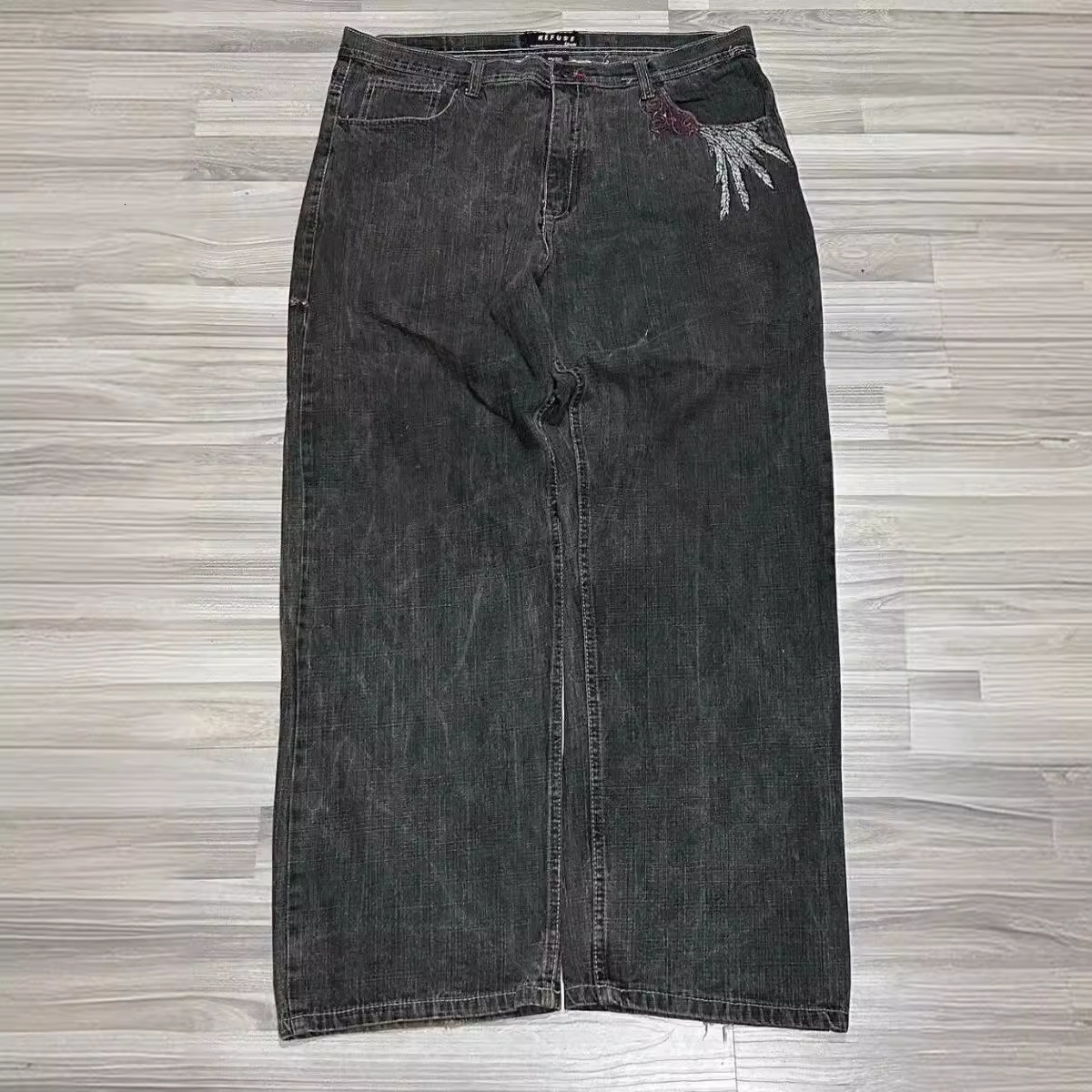 Streetwear Jeans Y2k Sweatpants Rhinestone Skull Gothic Joggers Black Pants Womens Baggy Jeans Womens High Waist Hip Hop Pants 240527