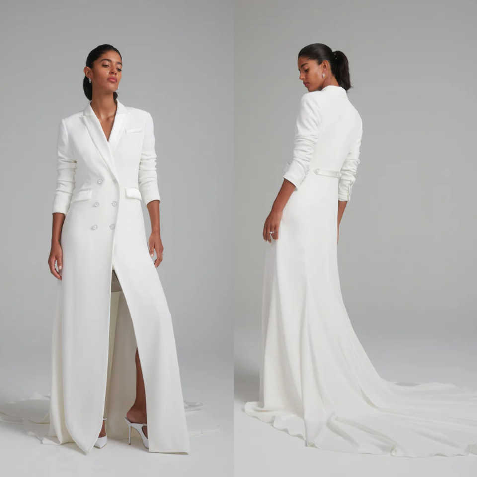 Runway Long Mother of the Bride Suits One Piece Set Jacket Double Breasted Women Business Blazer Peaked Lapel Formal Work Wear Customized