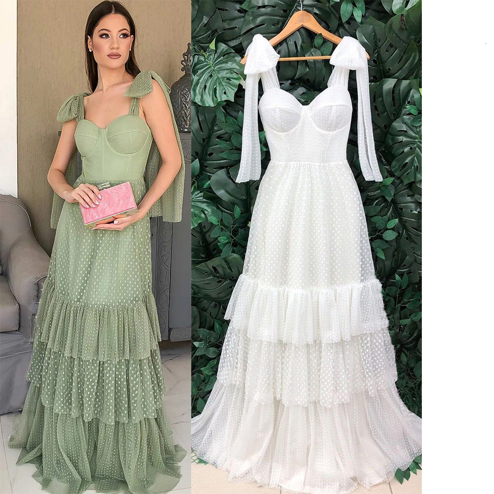New wedding dress mid waist temperament covered shoulder lace up white evening dress