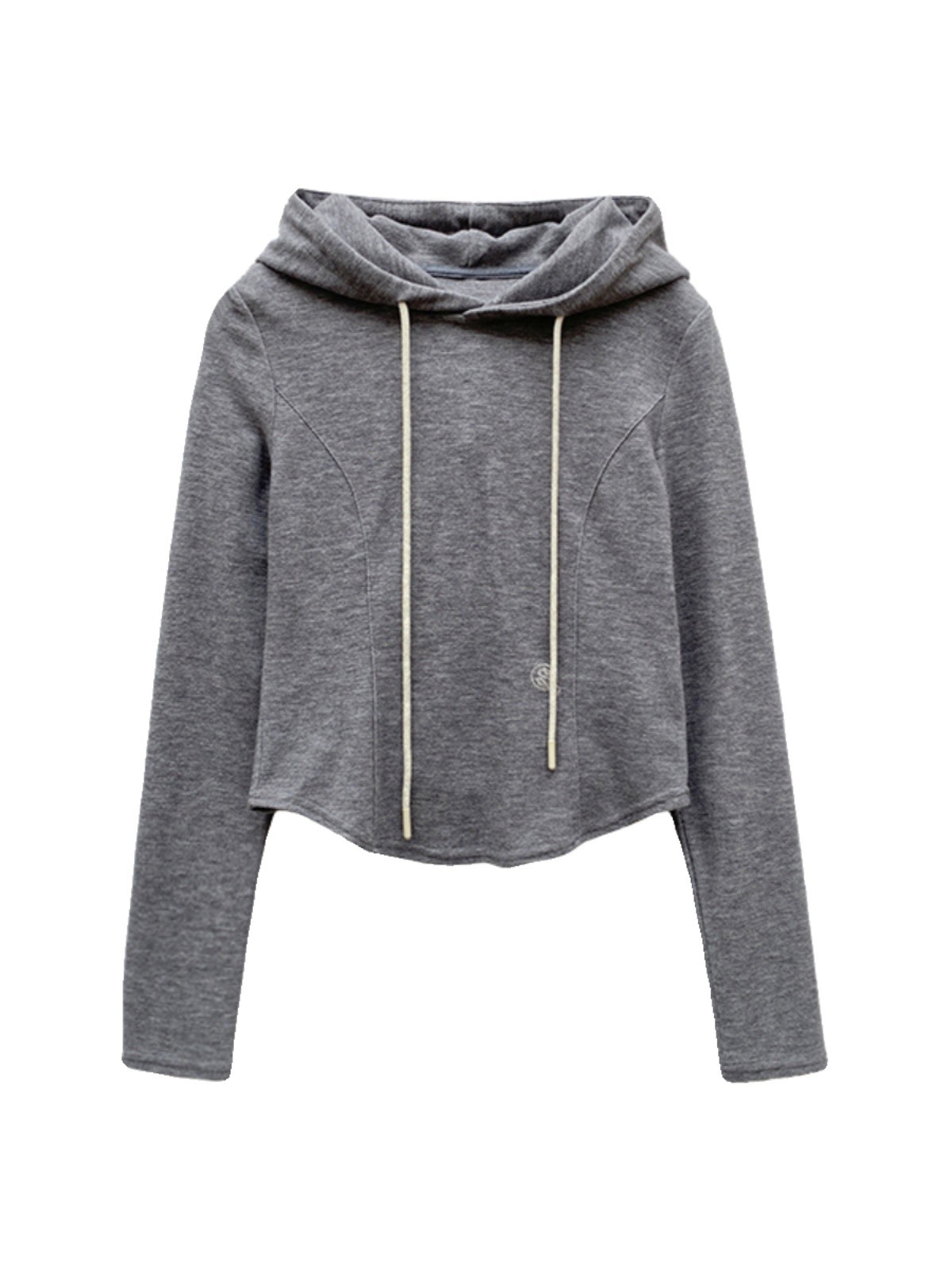 LL21008 Autumn and winter Korean style casual solid color hooded sweatshirt for women slim and versatile short top