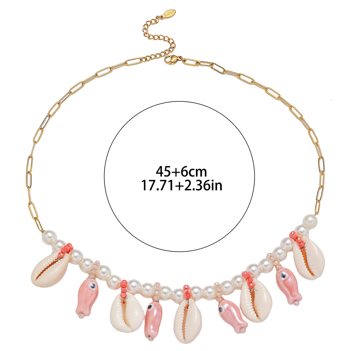 stainless steel necklace, new women's light design, shell collarbone chain,