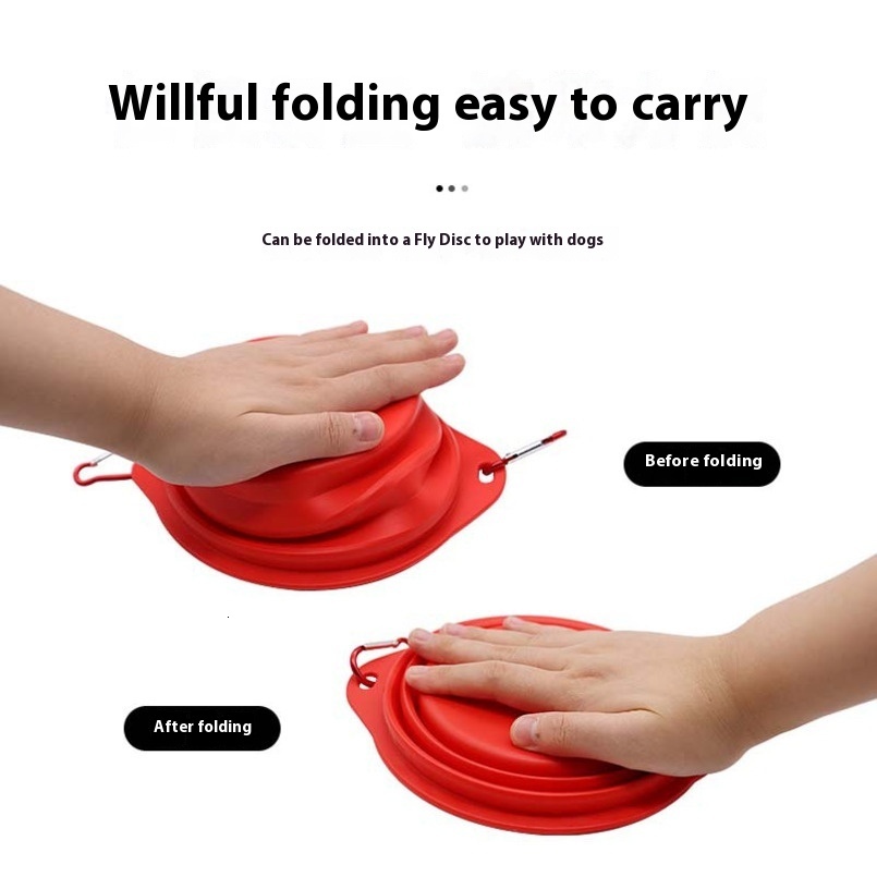 Pet Silicone Foldable Outdoor Portable Feeder Cat Drinking Water Bowl Food Utensils Dog Basin Supplies