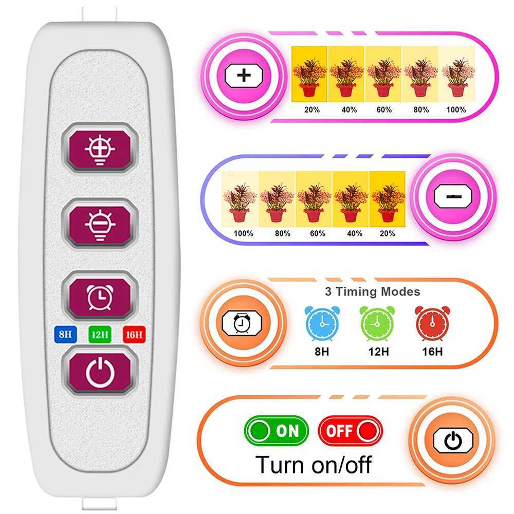 1/2/3/4Heads Indoor Plant LED Grow Light Strip Tube USB Full Spectrum Phyto Lamp Dimmable Timer Seedlings Vegetables Flower Grow LampXJ250526