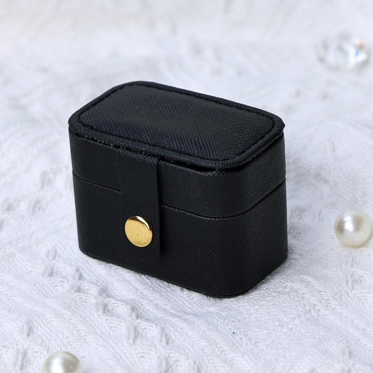 Travel-Friendly PU Leather Small Jewelry Storage Case with Separate Compartment