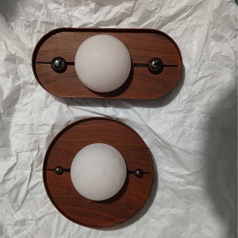 Natural Wooden Wall Lamp Stone Material Home Art Retro Lights for Bedroom Living Room Corridor Aside Wall Sconce Light FixturesXJ250526