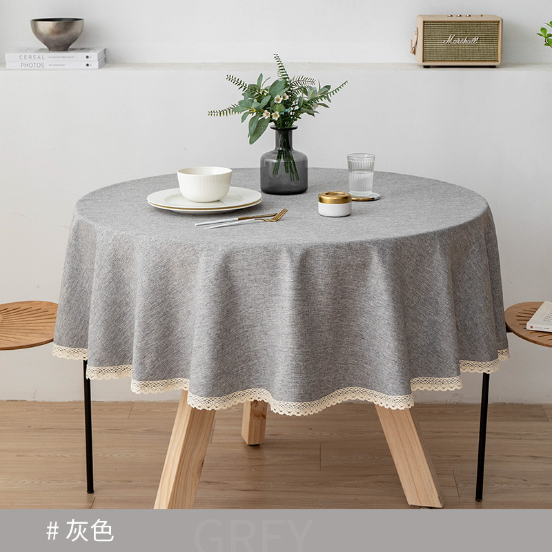 A656 waterproof and oil-proof wash-free light luxury hotel restaurant large round table cover dining table coffee table