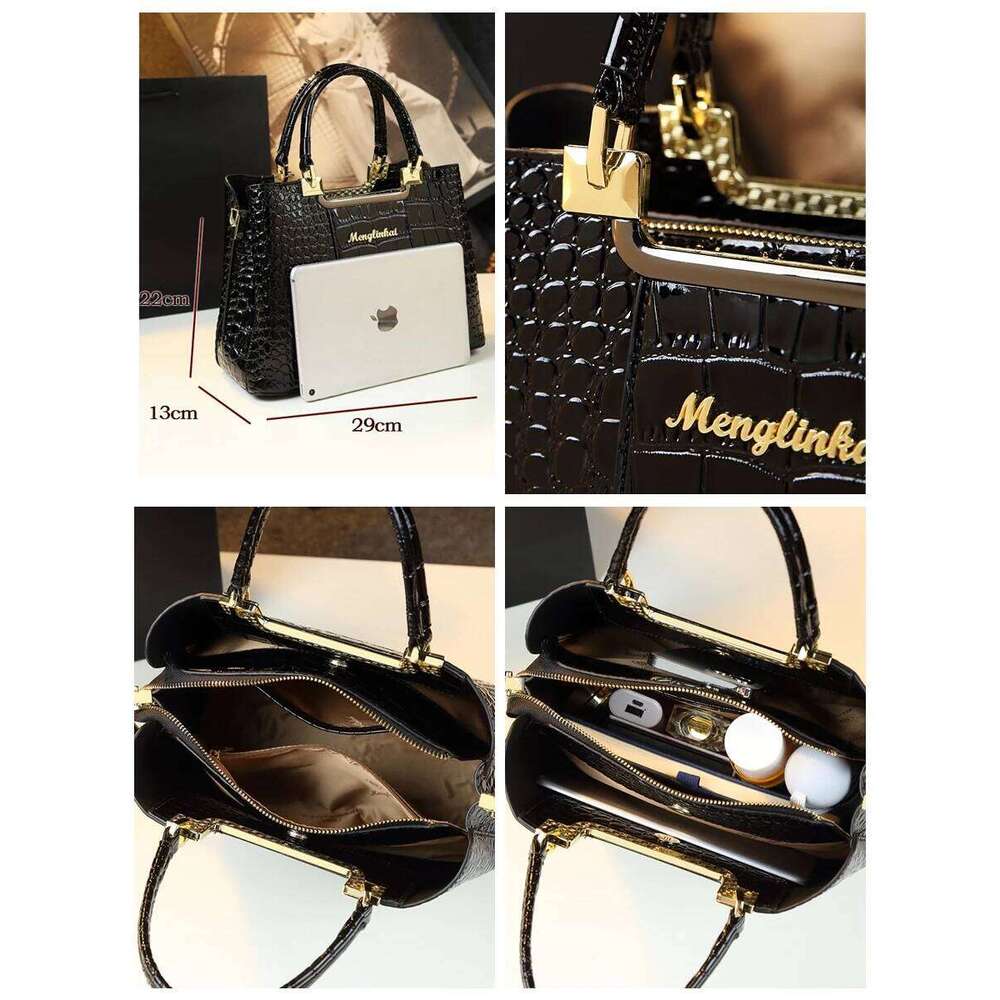 Designer Bag Genuine Leather Women Handbag New Fashion Brand Crocodile Pattern Lady Portable Tote Bag Shoulder Crossbody Bags For Female