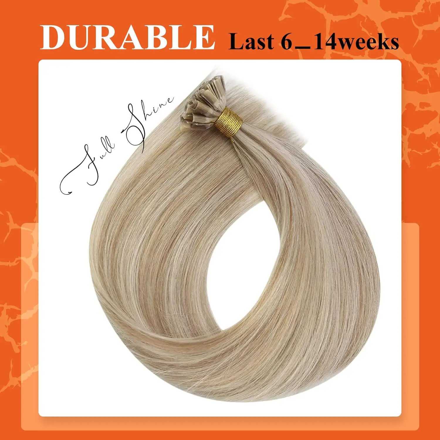 Full Shine U Tip Hair Extensions Fusion Hair Balayage Color 40-50g Keratin Glue Beads Prebonded Human Hair Extensions S25526