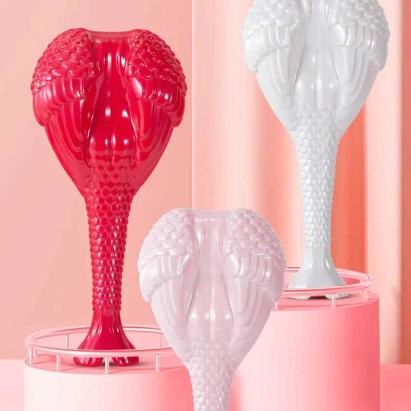 Angel Wing Long handle Hair Comb Magic Detangling Hair Brush Detangler Anti-static Soft teeth Protect scalp Wet dry adapt R250526