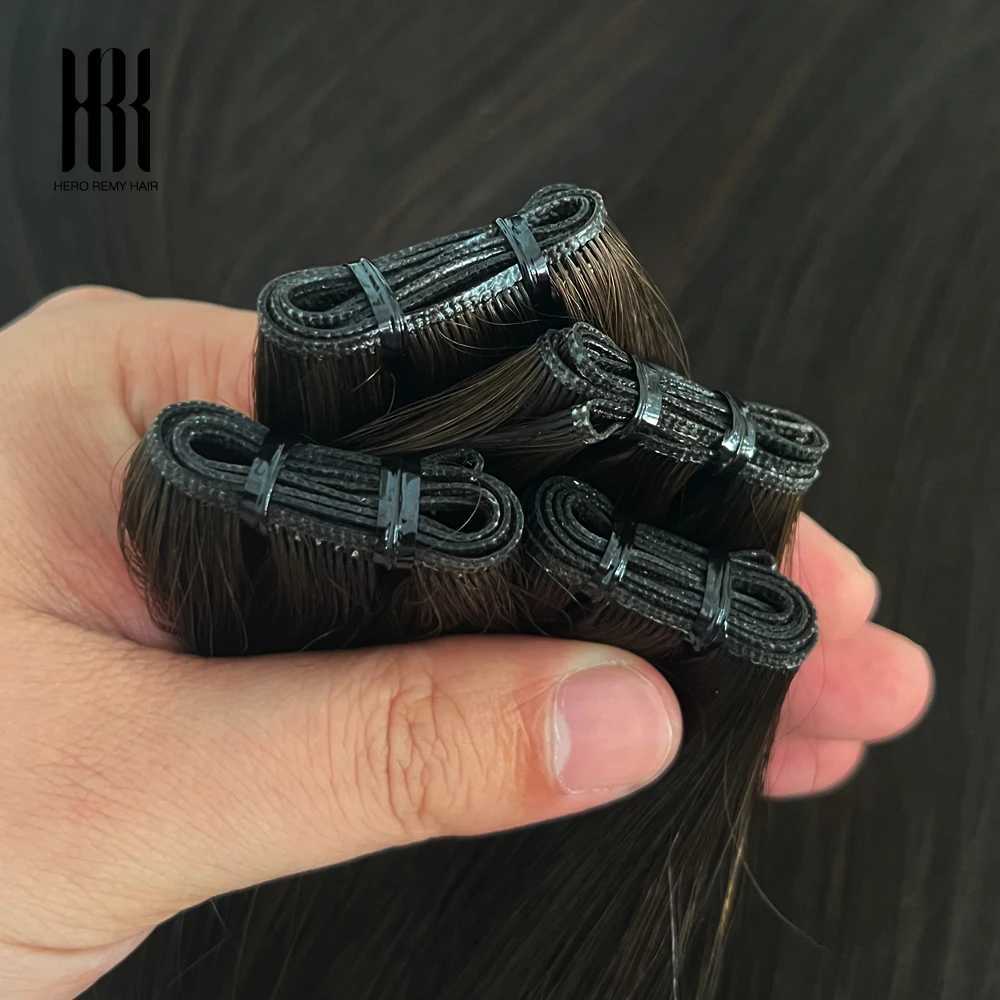 Genius Weft Human Hair Extensions 100g For Women Hair Weaves 100% Real Remy Natural Human Hair Bundles 16-22 Inch Hero Remy Hair S25526