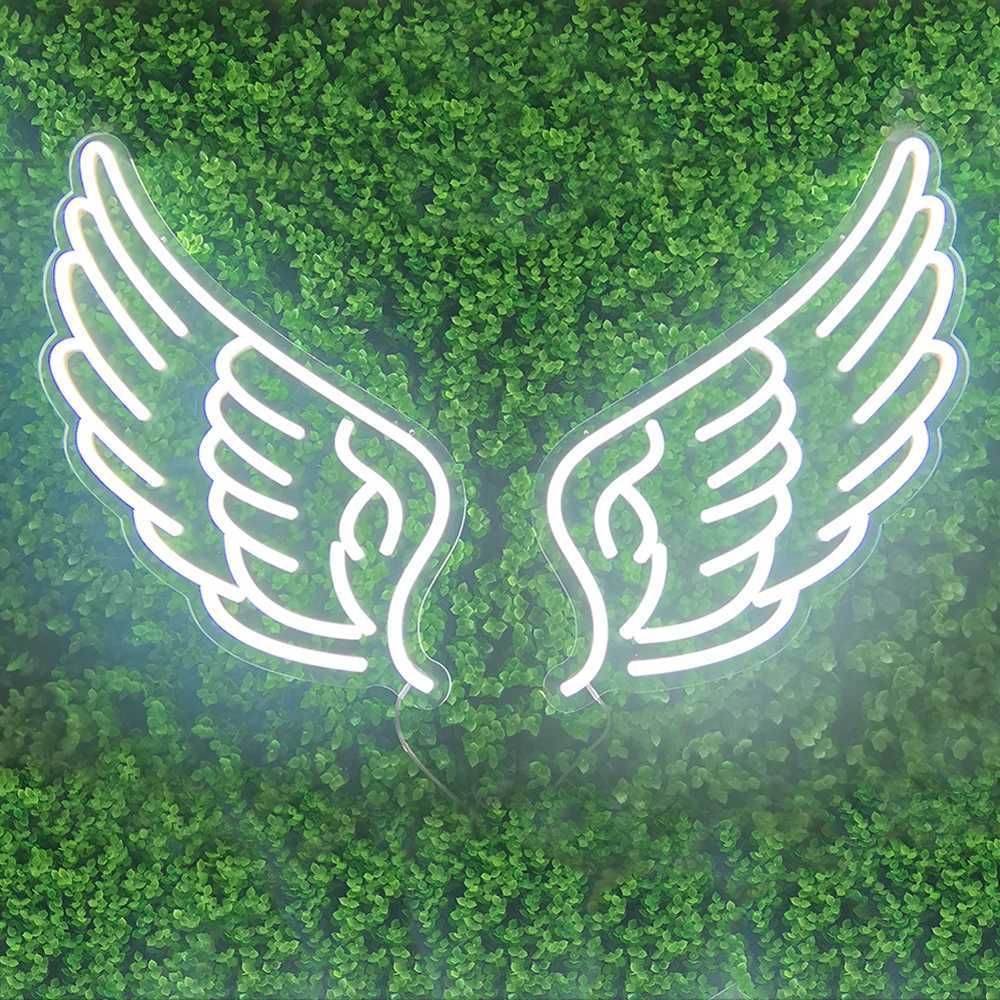 Angel Wings LED Neon Sign Model Props Glowing Acrylic Wall Art Light Decoration Home Party Artwork Wedding Night Light Birthday W250526